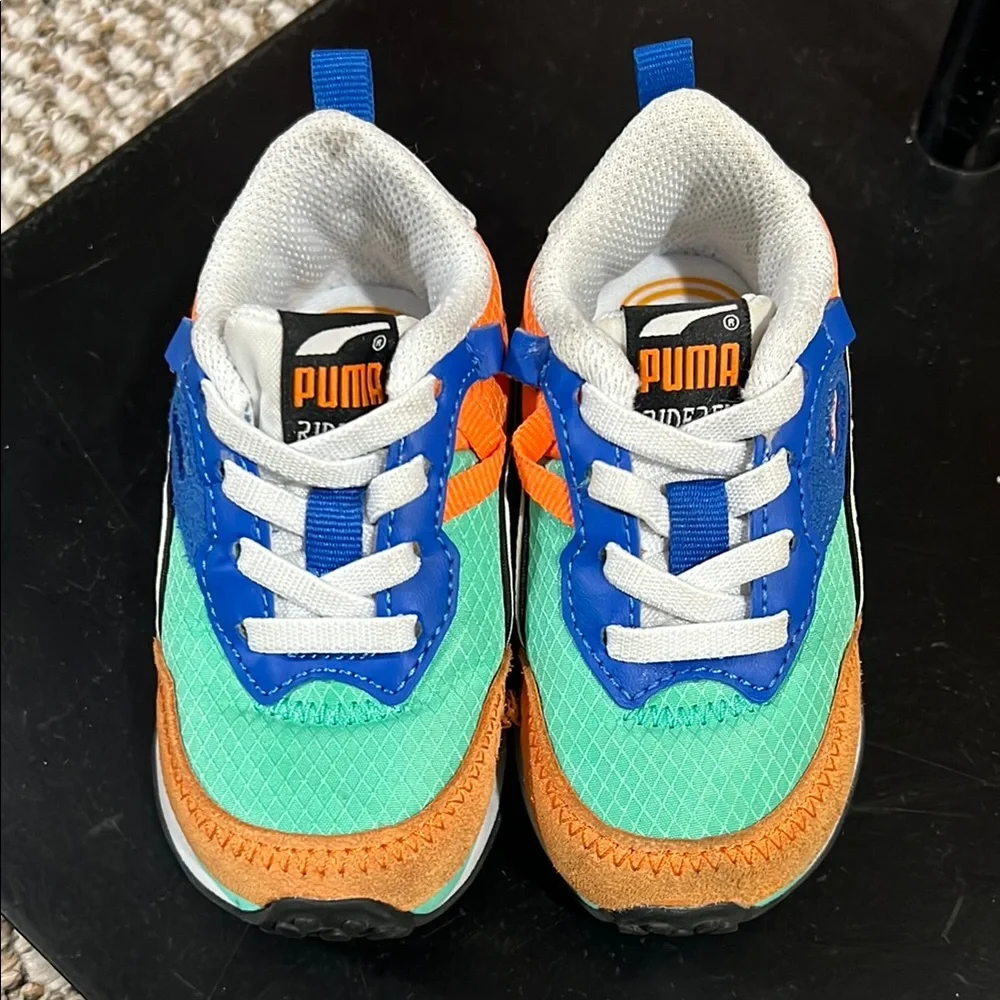 Puma Blue Green Sneakers Vibrant Design Breathable Comfort - Picture 3 of 5
